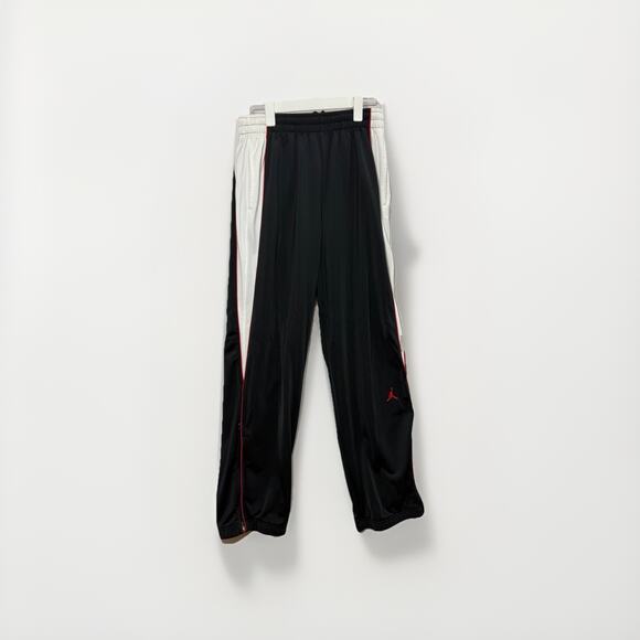 Nike Jordan Black White Red Warm Up Track Pants Men’s Size L Retro Ankle Zip VTG - Picture 1 of 8